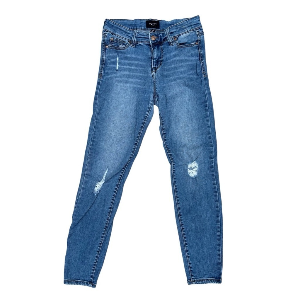 Celebrity Pink Blue Skinny Distressed Jeans Size 7/28